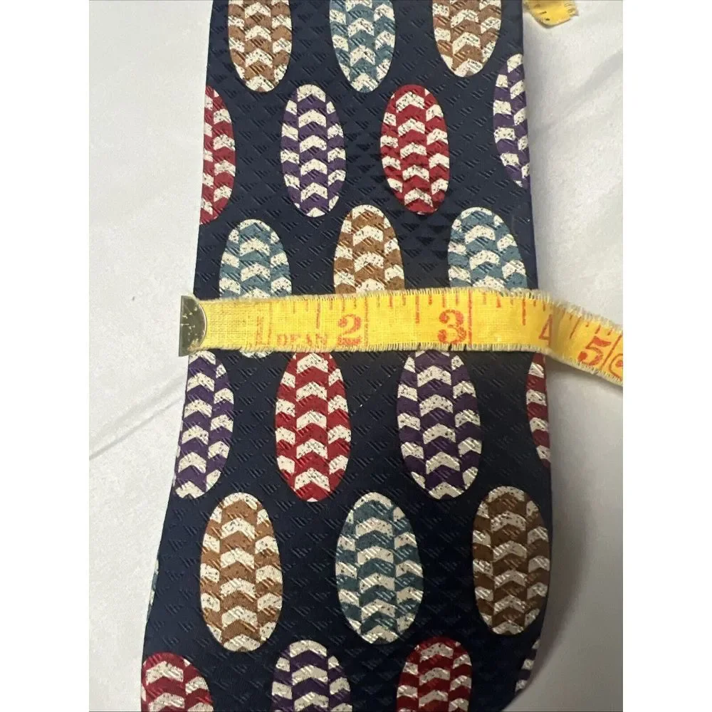 Zianetti Men's 100% Italian Silk Classic Necktie Tie Multicolor Easter Eggs Oval